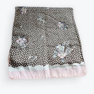 Vintage The Limited Brown Floral Silk Scarf